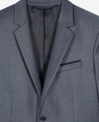 The Kooples HOMME LIGHT GREY MEL/WHITE veste de costume en flanelle grise