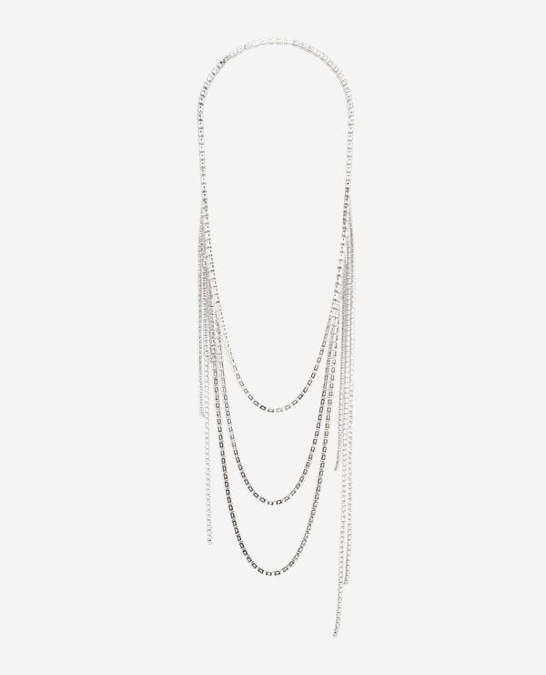 Collier à strass argenté
