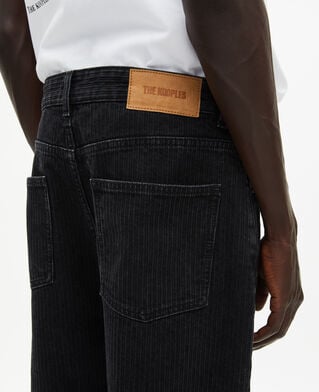 The Kooples MEN BLACK WASHED black ribbed-effect baggy jeans
