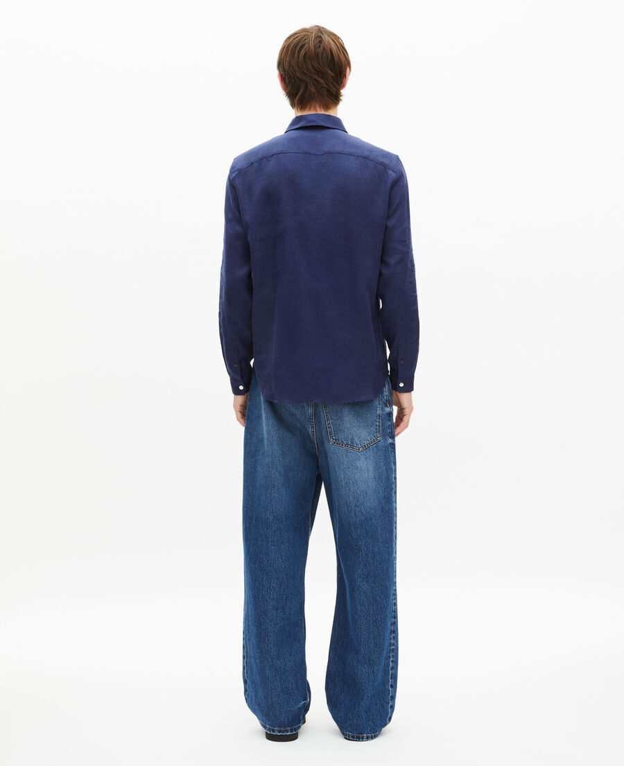 The Kooples H NAVY navy linen shirt