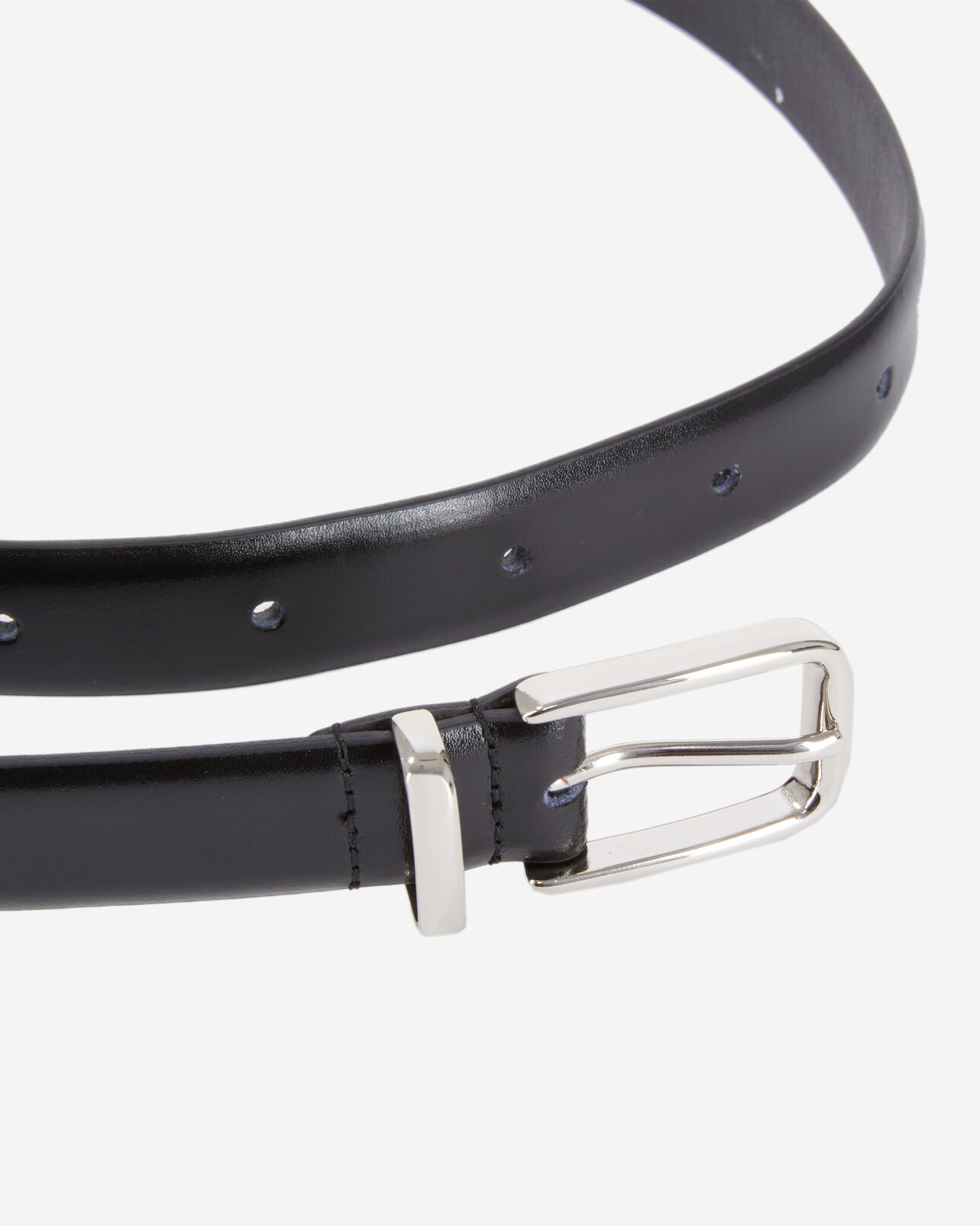 The Kooples MEN BLACK black glazed leather belt