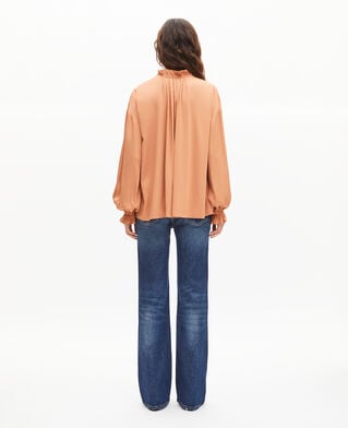 The Kooples DAMEN CAMEL bluse mit r&uuml;schen dunkelorange