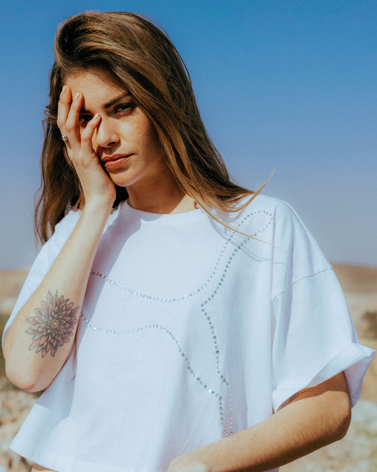 The Kooples FEMME WHITE top fluide blanc logo puma