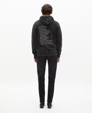 The Kooples MEN BLACK WASHED black what is hooded sweatshirt