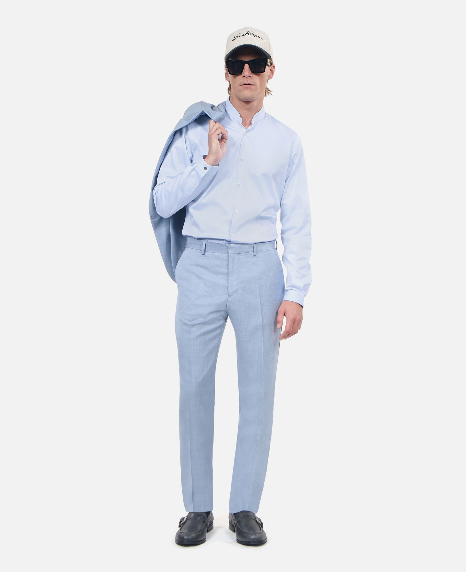 The Kooples MEN LIGHT BLUE blue shirt with officer collar
