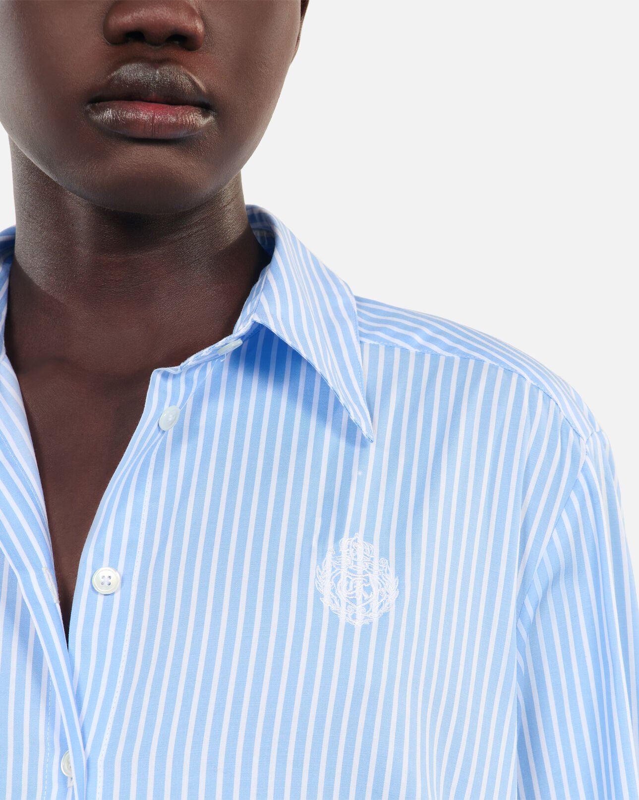The Kooples WOMEN BLUE WHITE short striped shirt