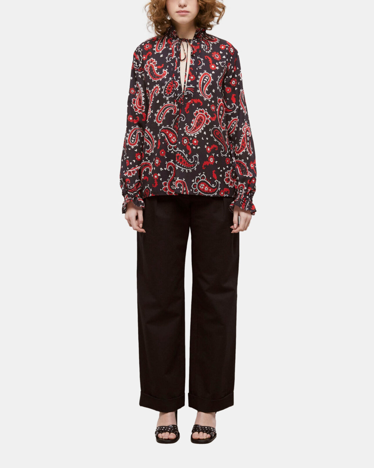 The Kooples WOMEN BLACK - RED printed blouse
