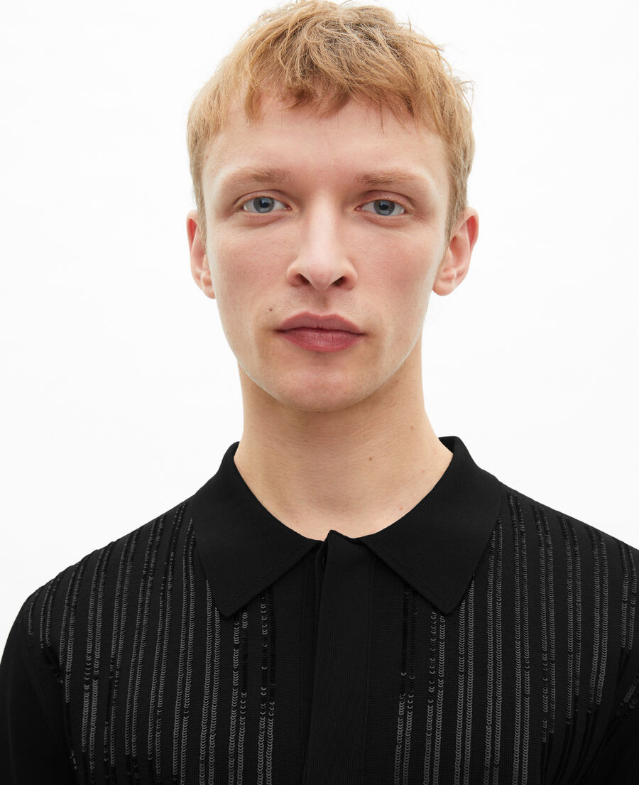 The Kooples HOMME BLACK cardigan à sequins noir
