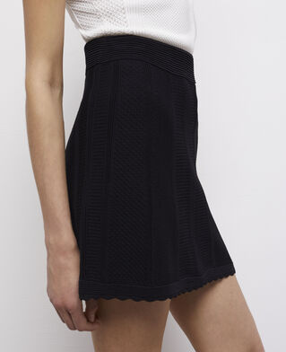 The Kooples FEMME BLACK jupe courte noire en maille