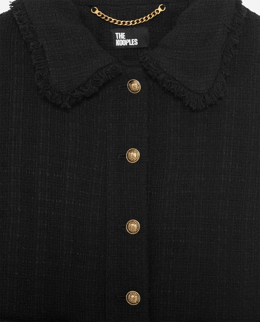 The Kooples WOMEN BLACK black tweed jacket