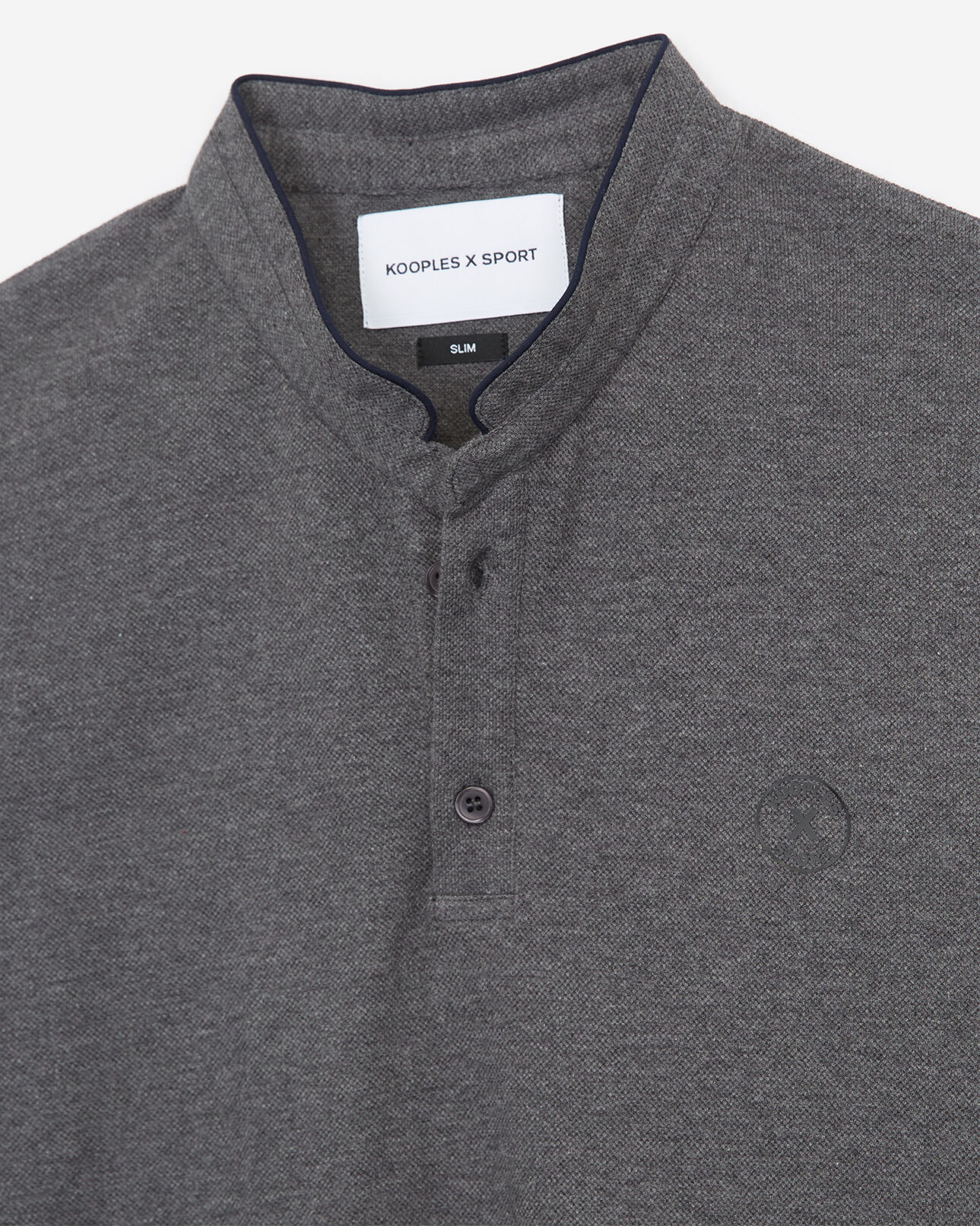 The Kooples HERREN MIDDLE GREY graues baumwoll-poloshirt mit streifen