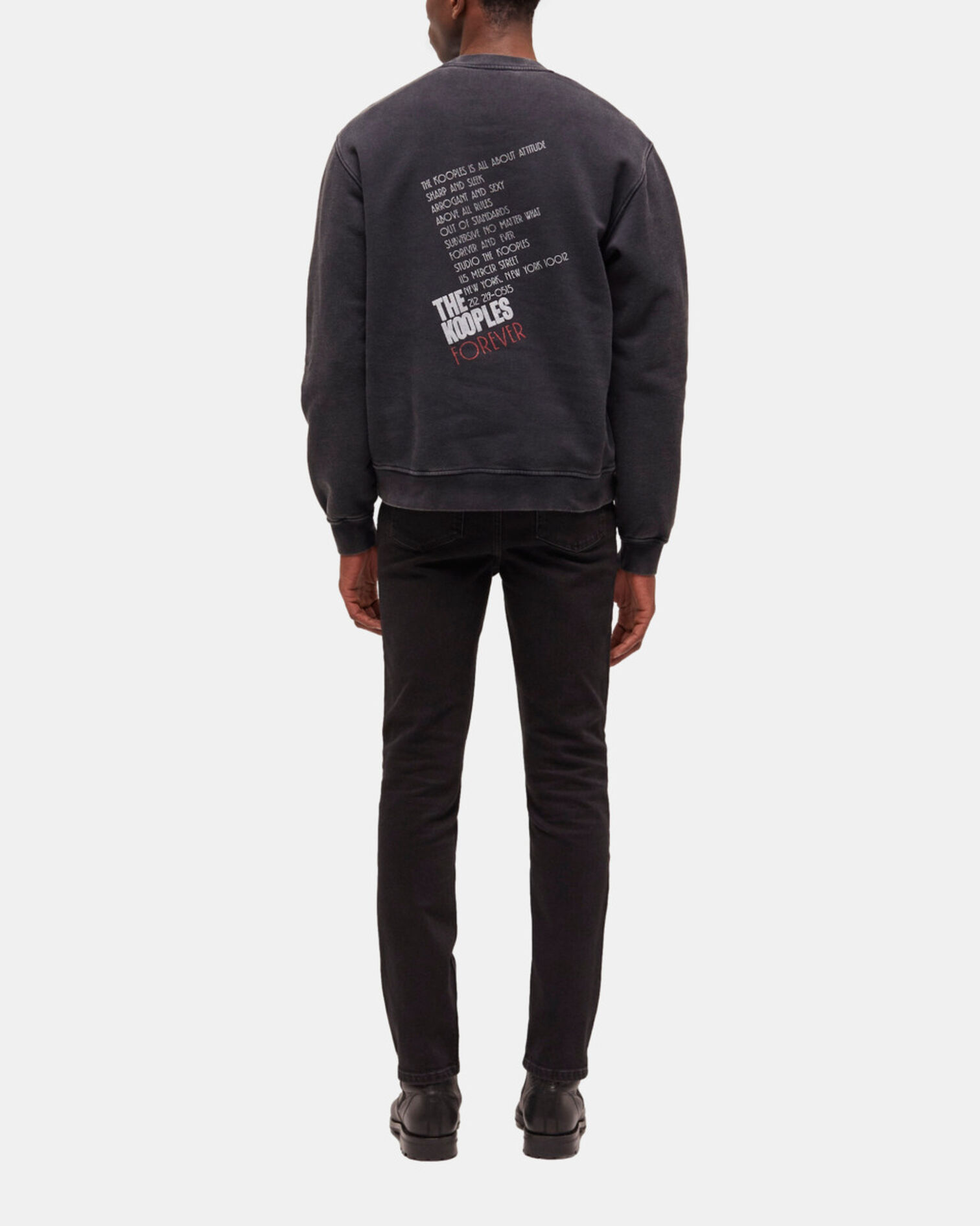 Sweatshirt sérigraphié tigre noir, BLACK WASHED, hi-res image number null