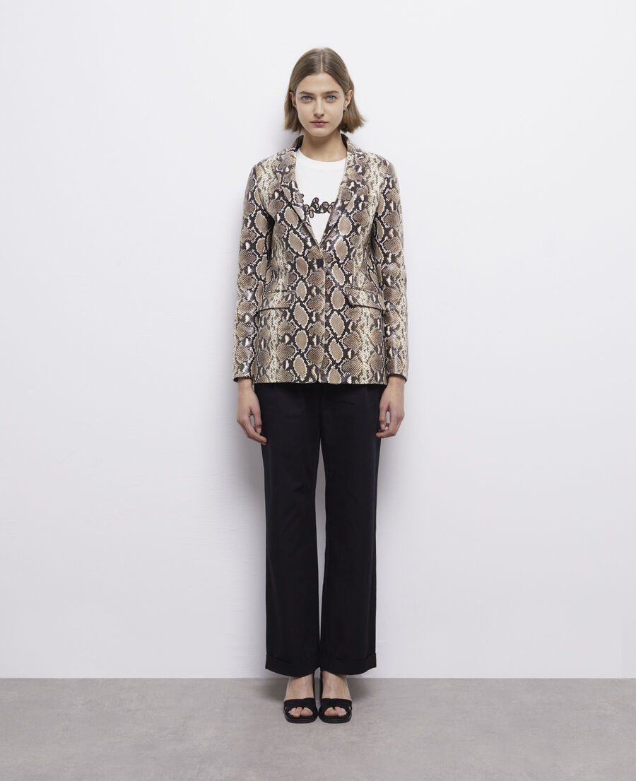 lederjacke mit pythonmuster