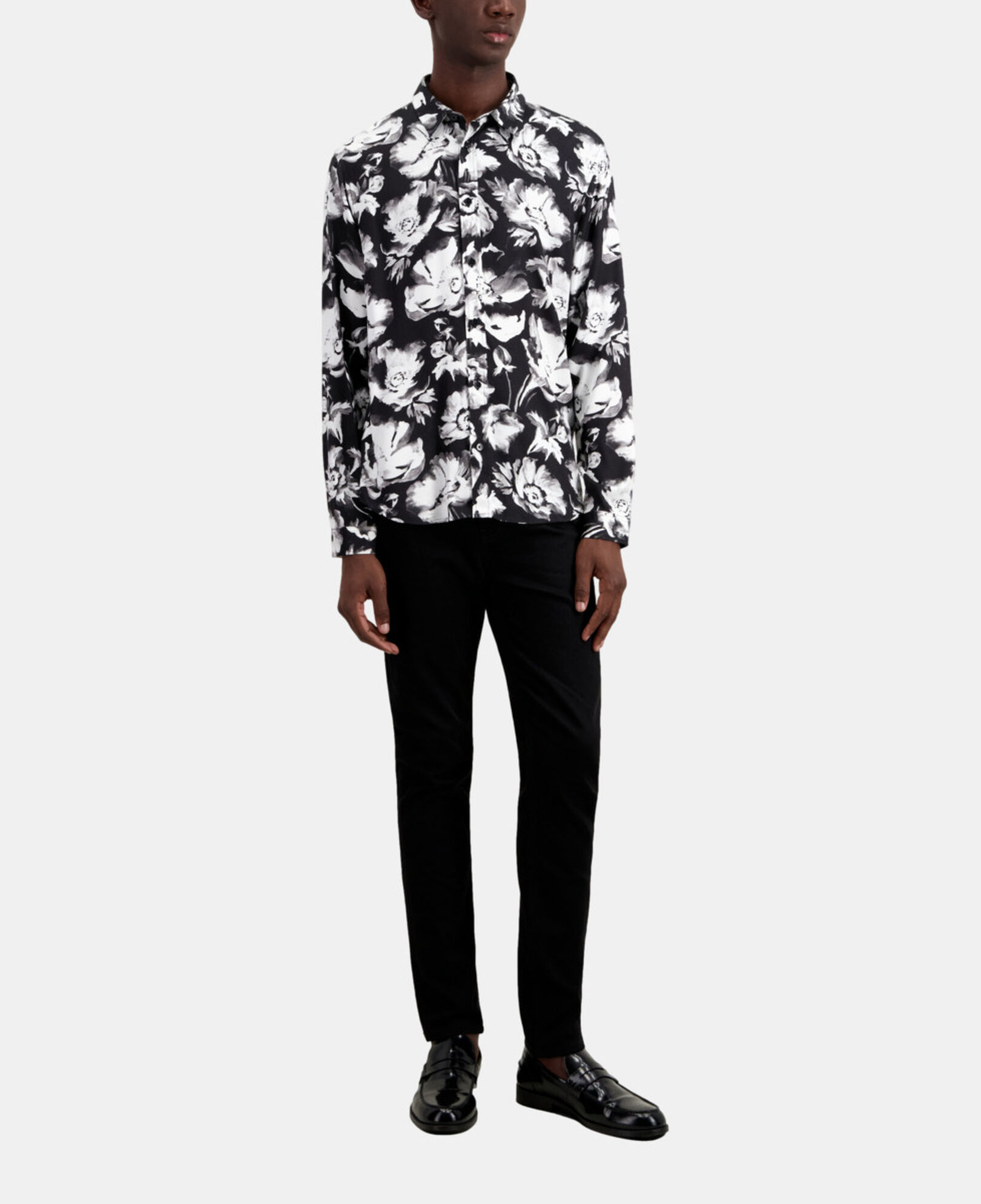 The Kooples HOMBRE BLACK WHITE camisa estampada