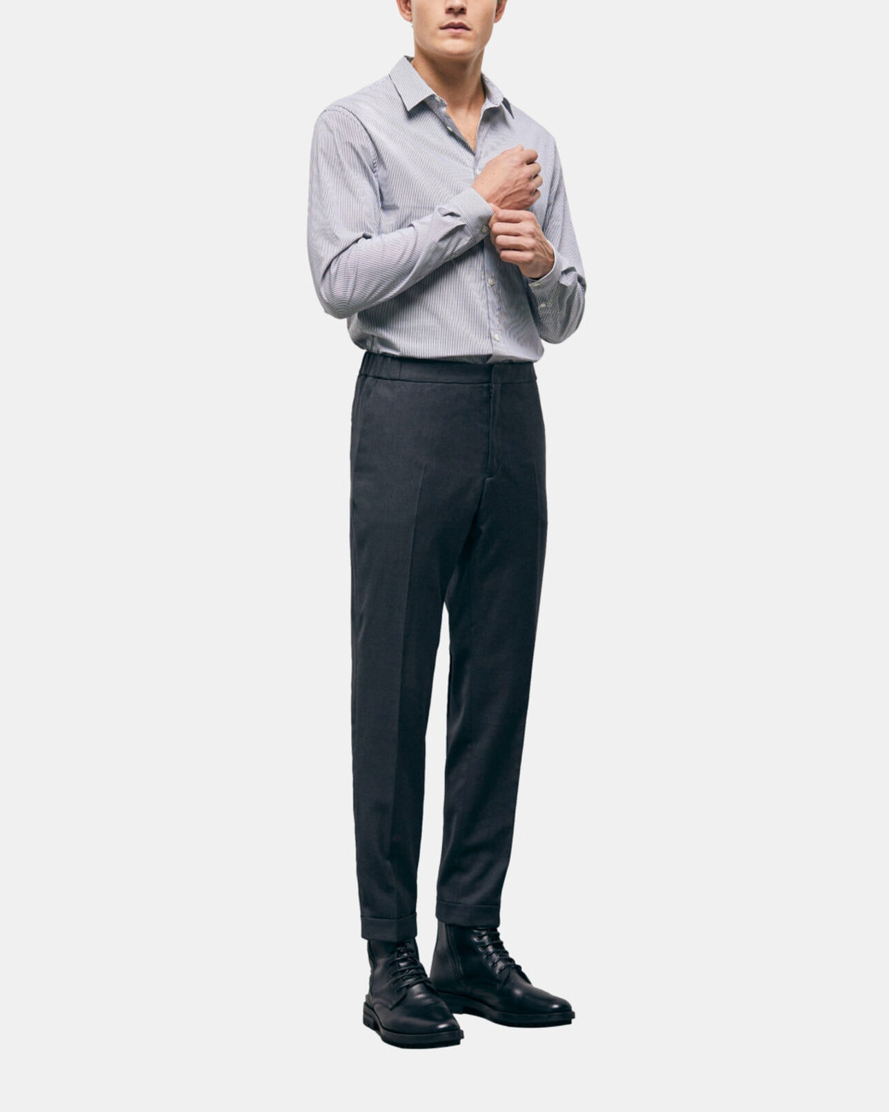 The Kooples MEN GREY gray wool pants