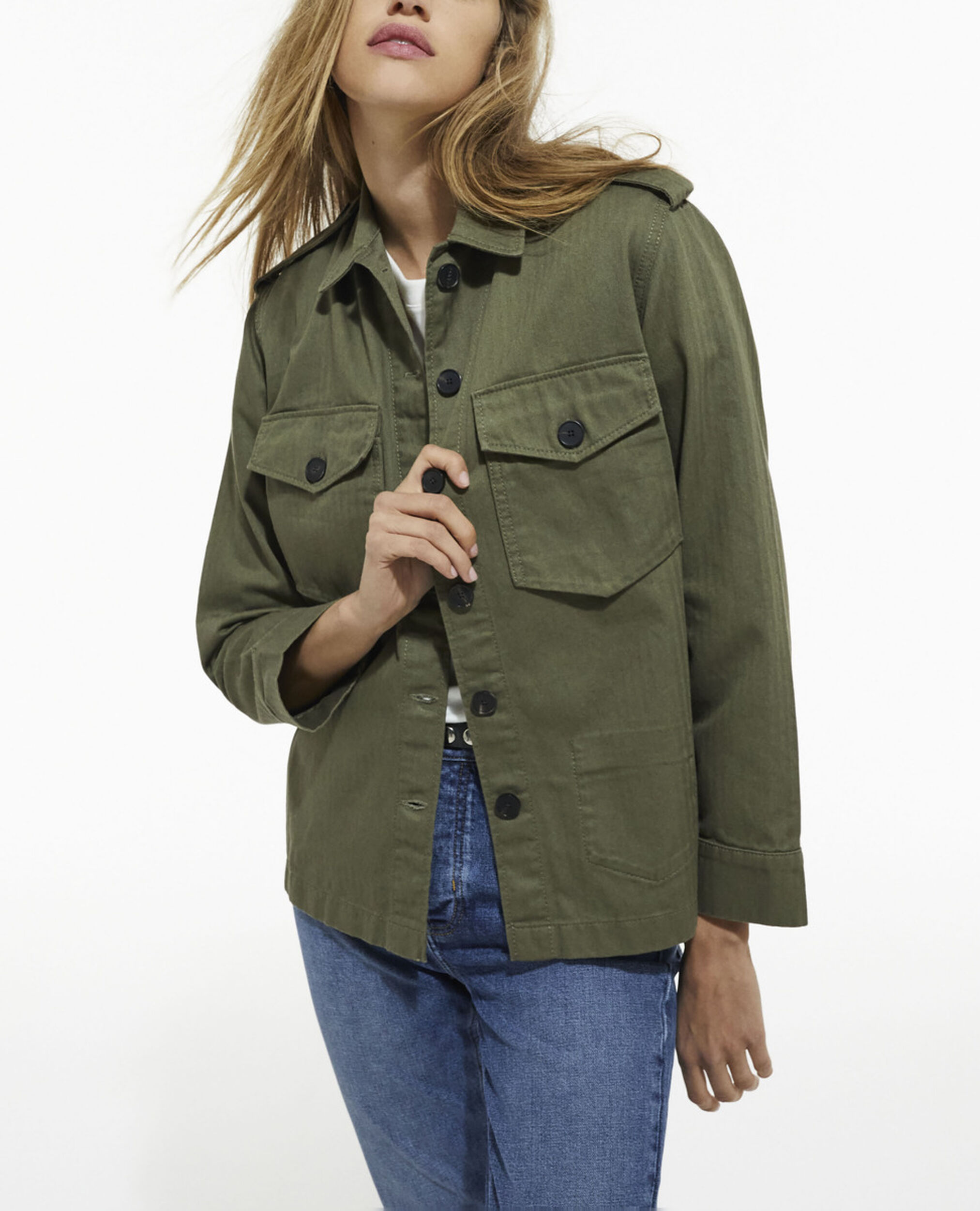 Surchemise kaki doublure léopard, OLIVE NIGHT, hi-res image number null