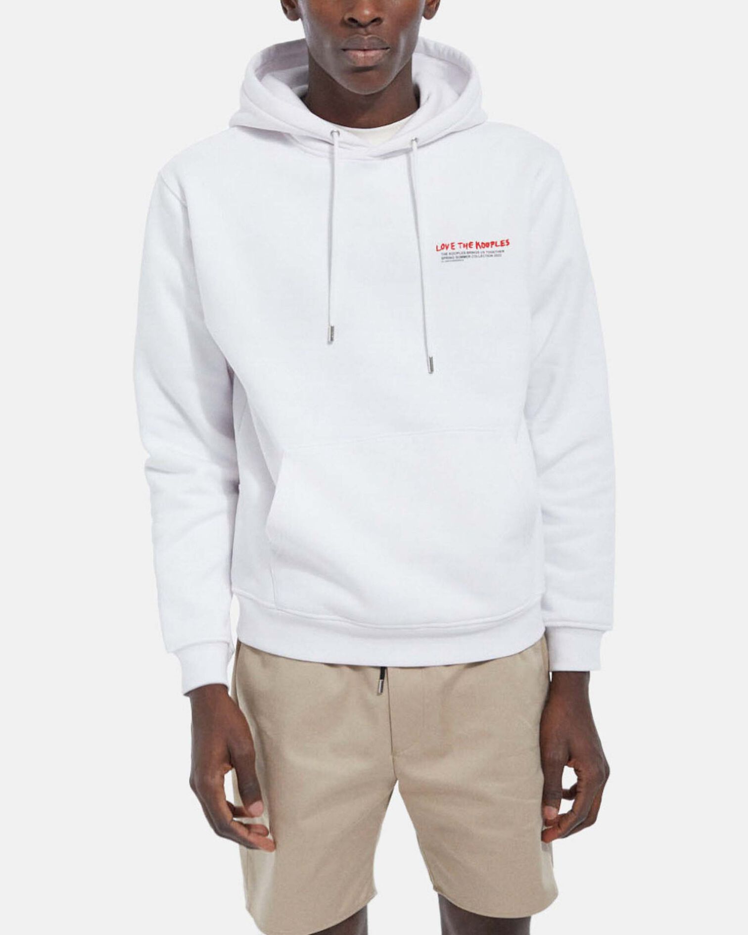Sweat coton blanc motif Love The Kooples, WHITE, hi-res image number null
