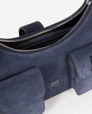 The Kooples F NAVY amelia bag in navy suede