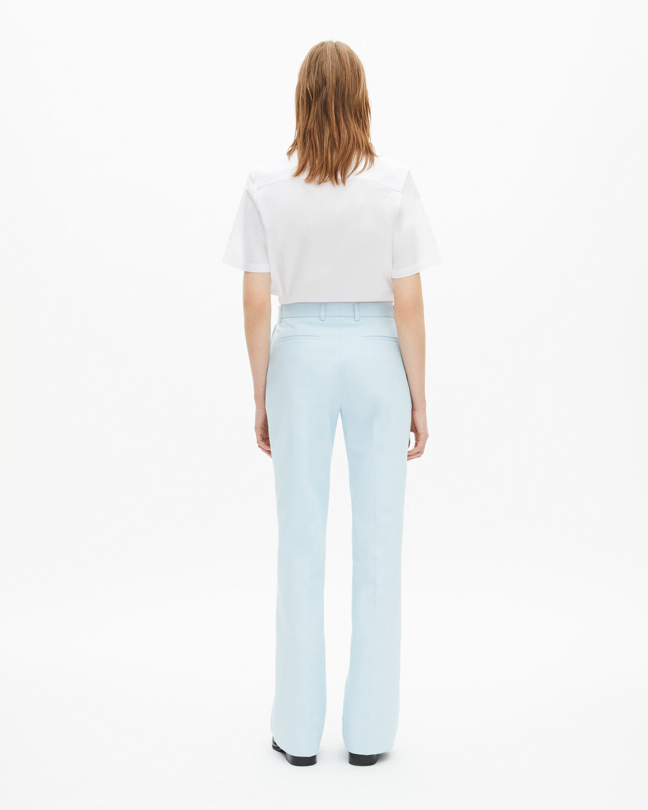 The Kooples WOMEN LIGHT BLUE blue cotton suit pants