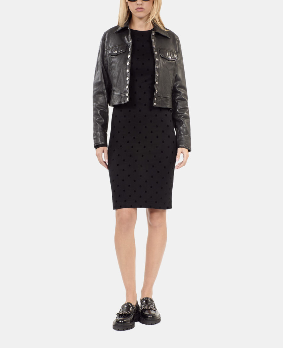 The Kooples DAMEN BLACK kurzes, schwarzes kleid aus jersey