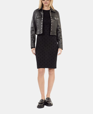 The Kooples DAMEN BLACK kurzes, schwarzes kleid aus jersey