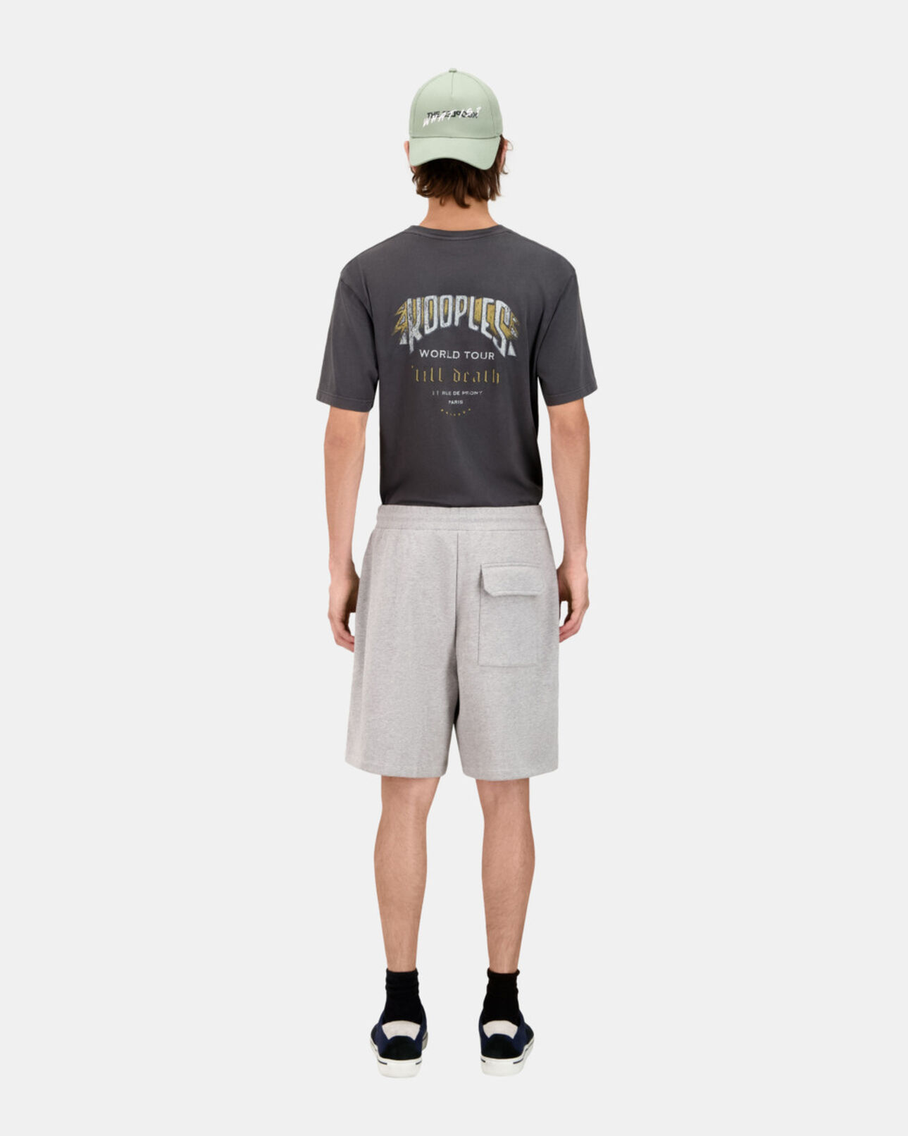 The Kooples HERREN ARDOISE graue shorts aus baumwolle