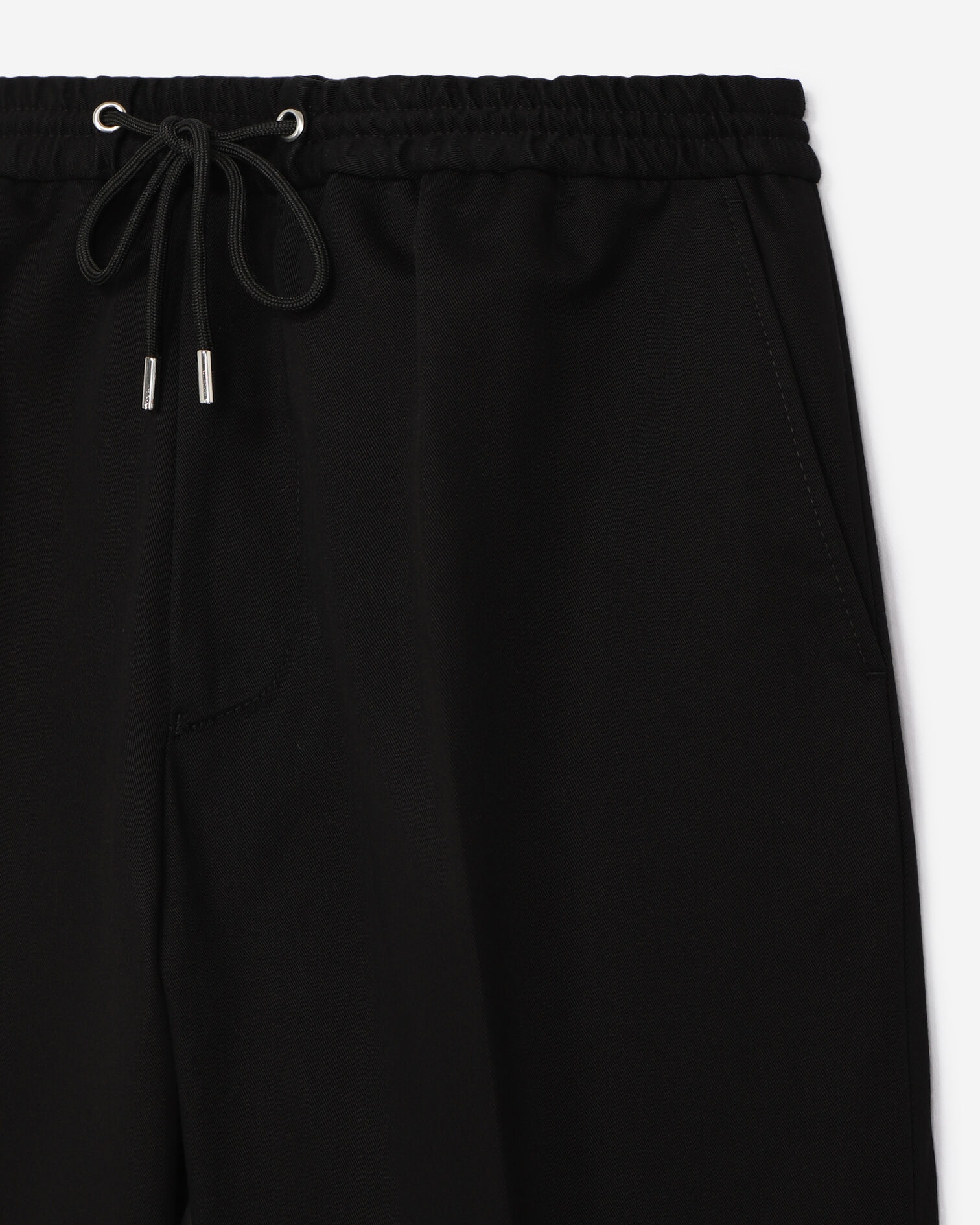 Pantalon taille élastique coton noir, BLACK, hi-res image number null