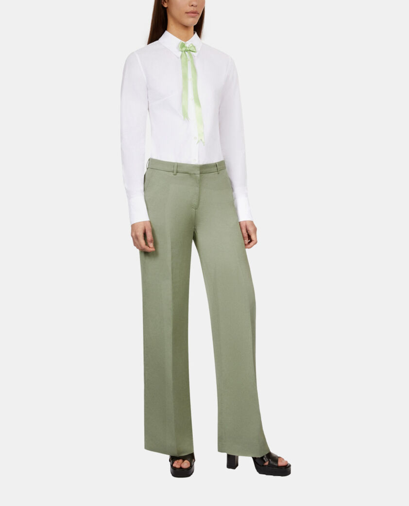 The Kooples WOMEN KAKI GREY light green linen suit trousers