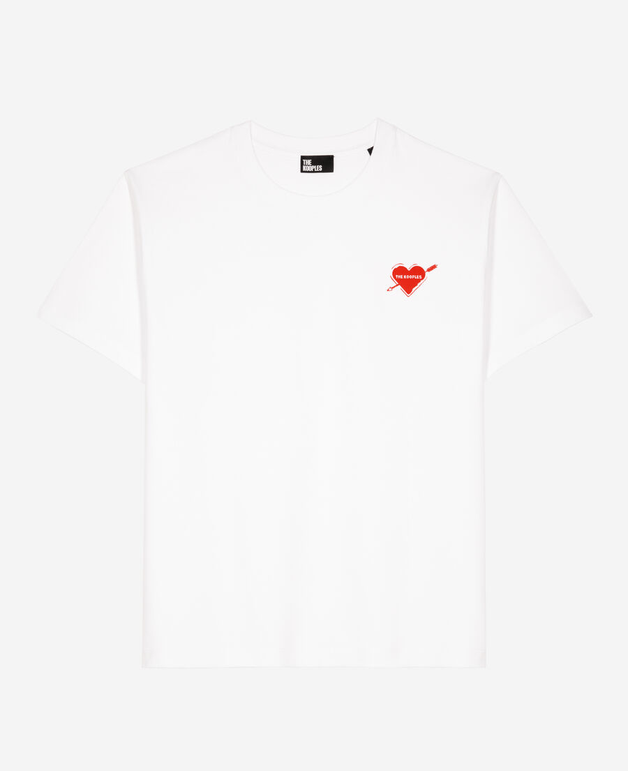The Kooples WOMEN WHITE white t-shirt with heart flocking