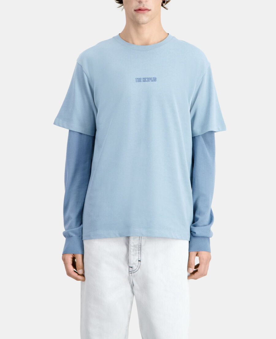 t-shirt homme bleu avec logo
