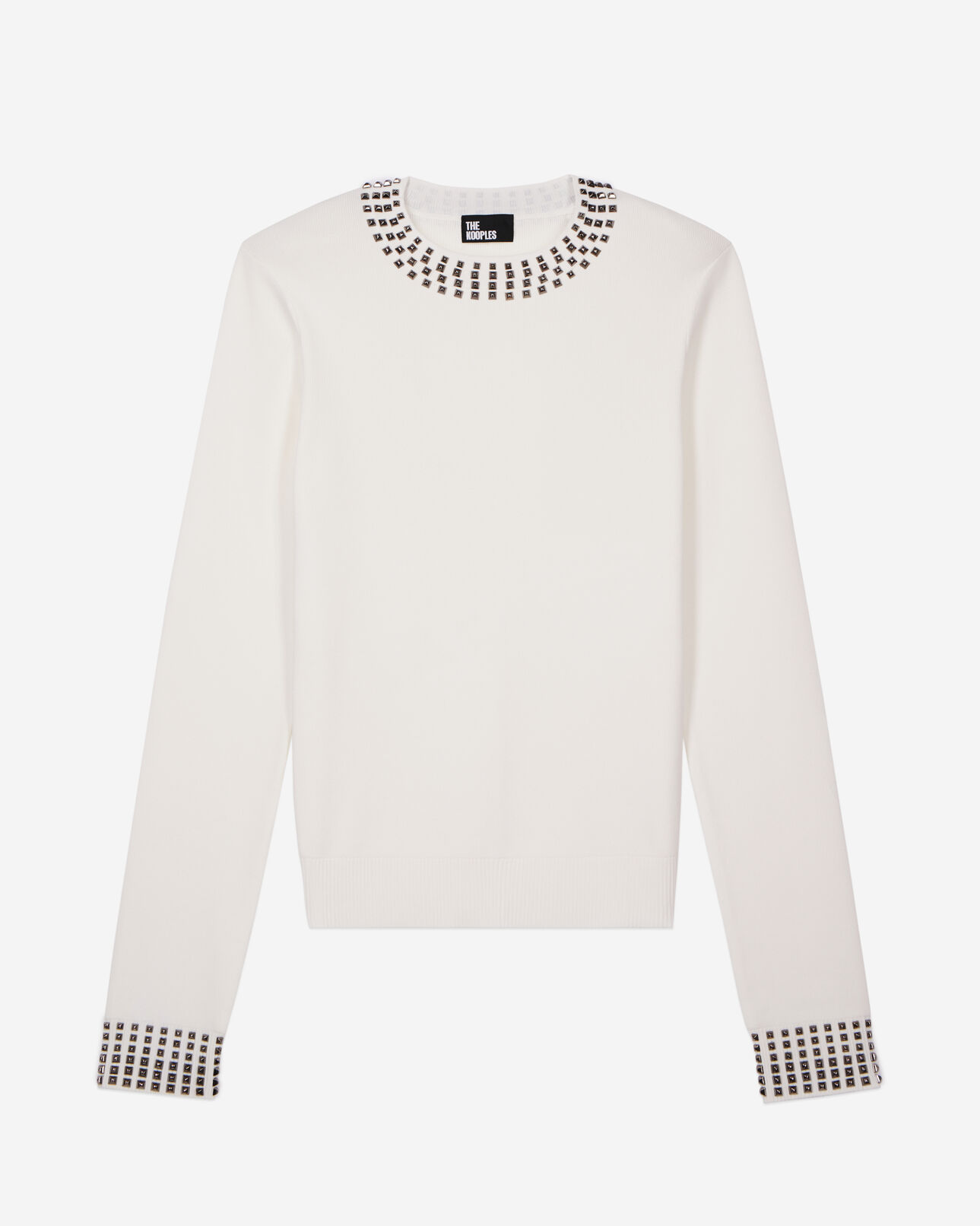 The Kooples WOMEN ECRU ecru sweater with spikes