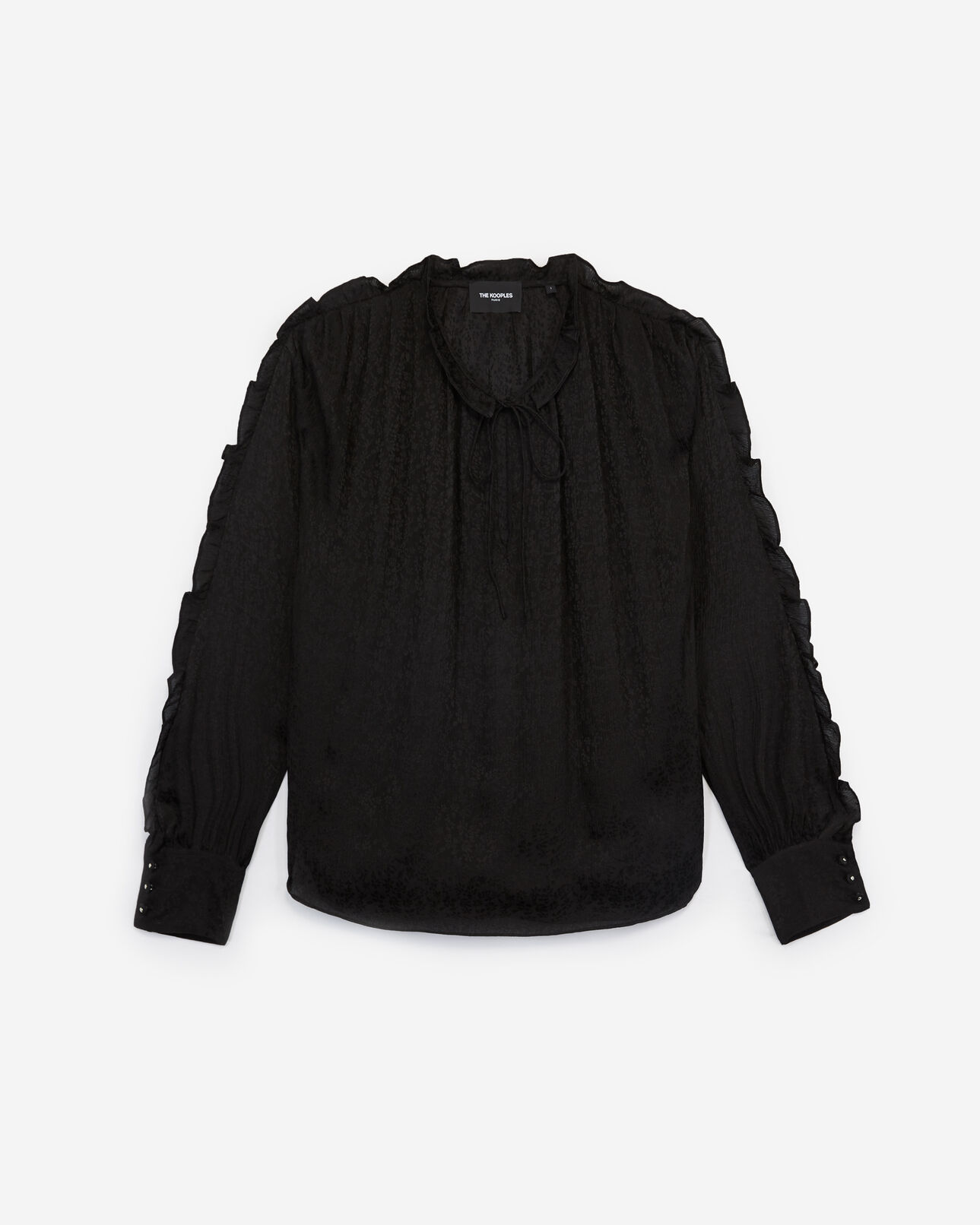 The Kooples WOMEN BLACK printed oversized silk shirt