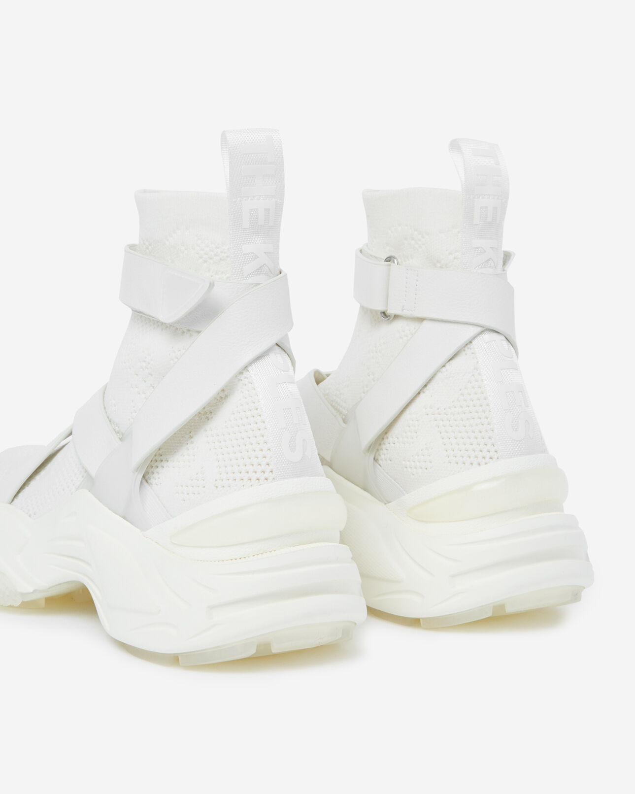 The Kooples FEMME WHITE baskets montantes blanches slick compensées