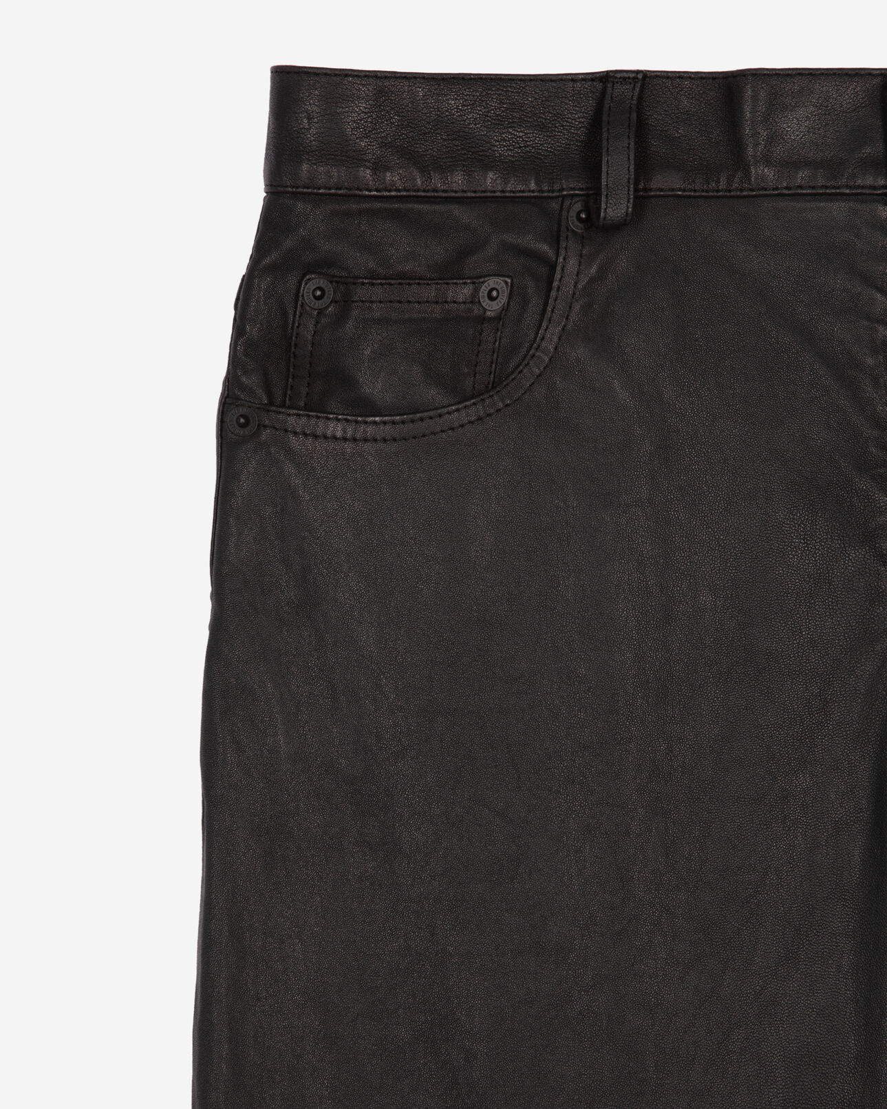 The Kooples HOMME BLACK pantalon slim en cuir noir