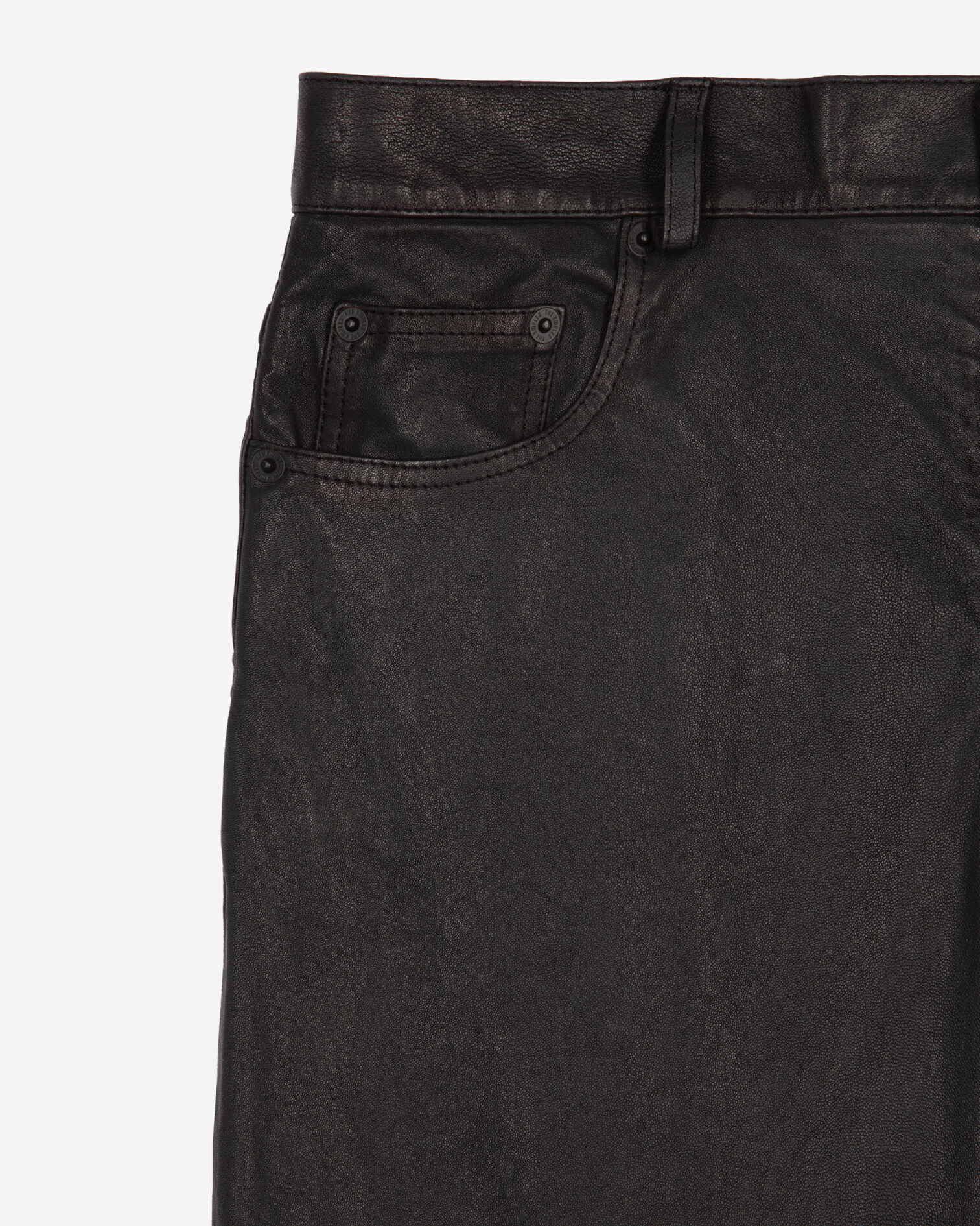 Pantalon slim en cuir noir, BLACK, hi-res image number null