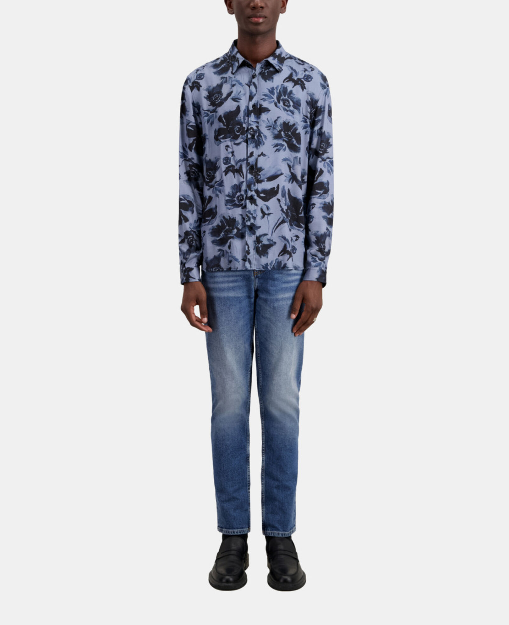The Kooples HOMBRE BLACK BLUE camisa estampada