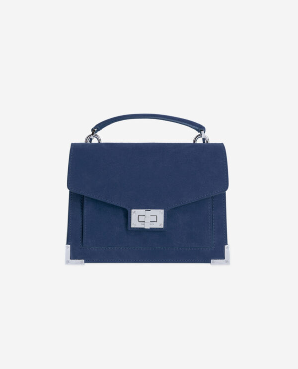 small emily bag in blue suede leather