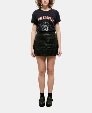 The Kooples DAMEN BLACK kurzer schwarzer lederrock