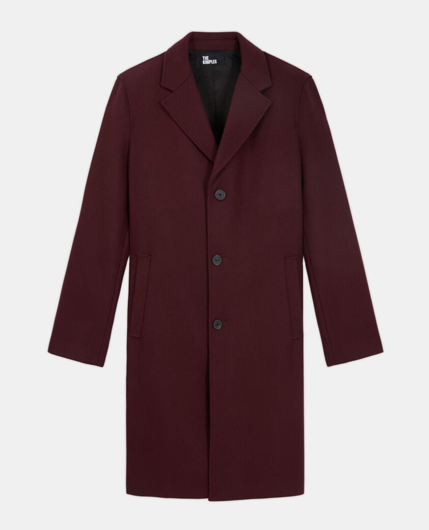 The Kooples HOMME BURGUNDY manteau en laine bordeaux