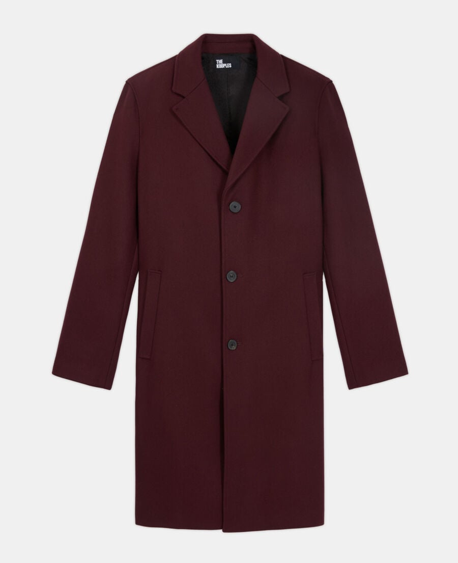 The Kooples HOMME BURGUNDY manteau en laine bordeaux
