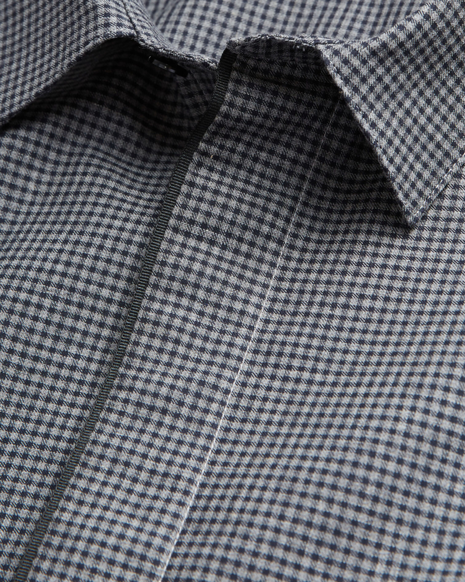 Chemise col classique grise à carreaux, DARK GREY, hi-res image number null