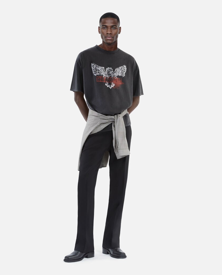 The Kooples HOMME BLACK WASHED t-shirt avec sérigraphie aigle noir