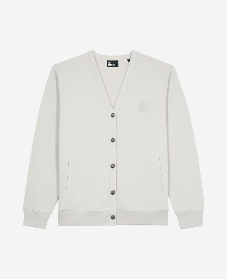 The Kooples HOMME LIGHT GREY cardigan boutonn&eacute; en jersey gris