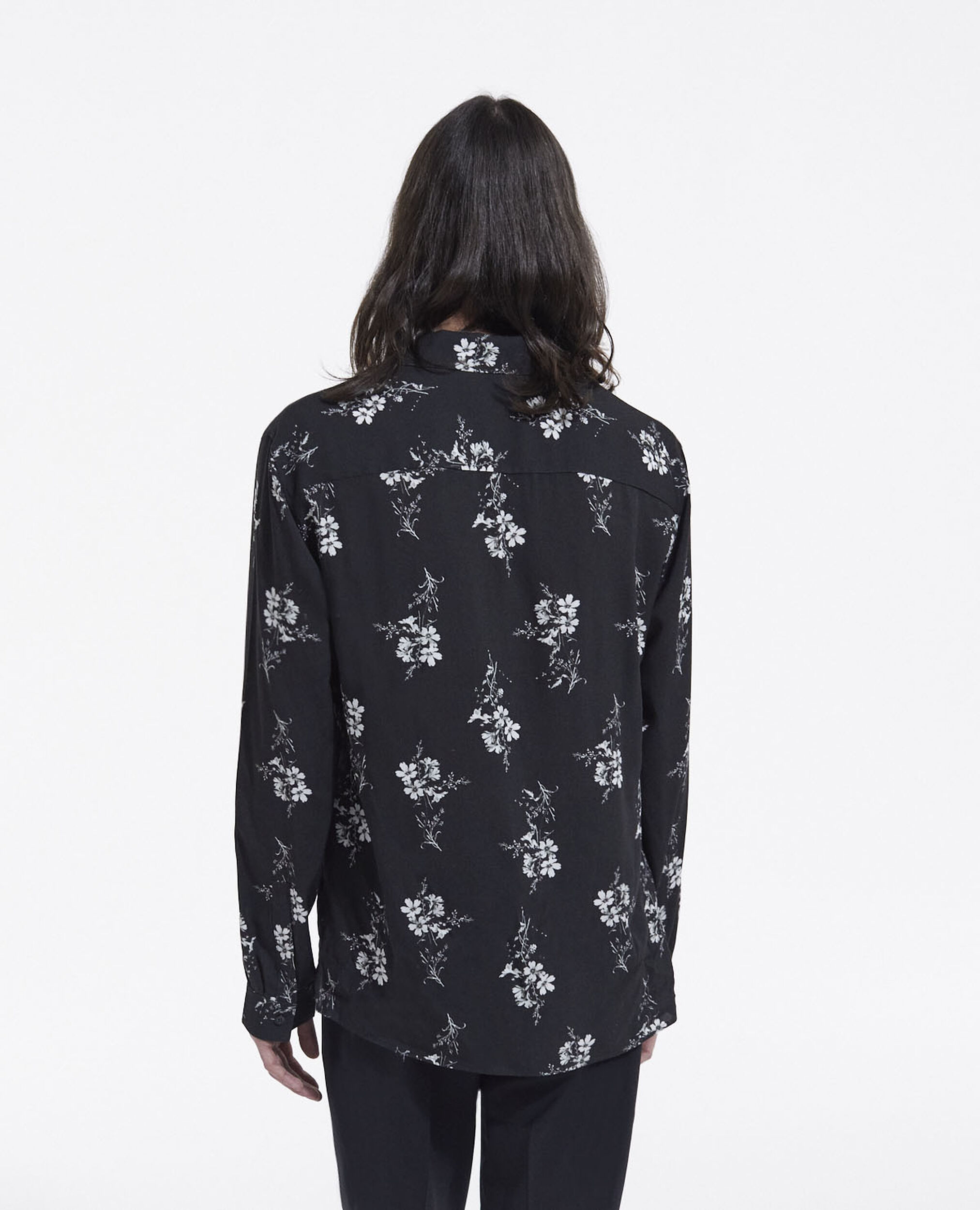 Camisa estampado floral, BLACK WHITE, hi-res image number null