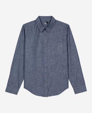 The Kooples HOMME BLUE ELECTRIC chemise en denim brut bleue