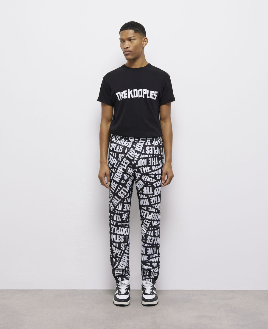 joggers with tape logo
