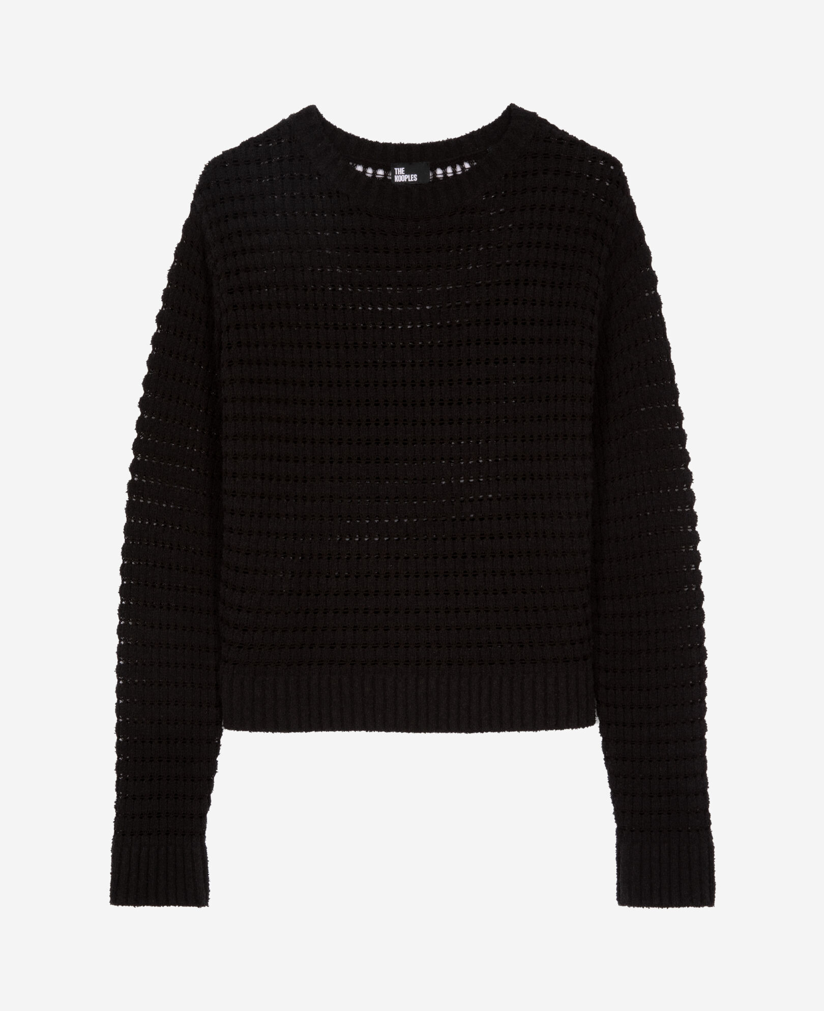The Kooples WOMEN BLACK black openwork cotton blend sweater