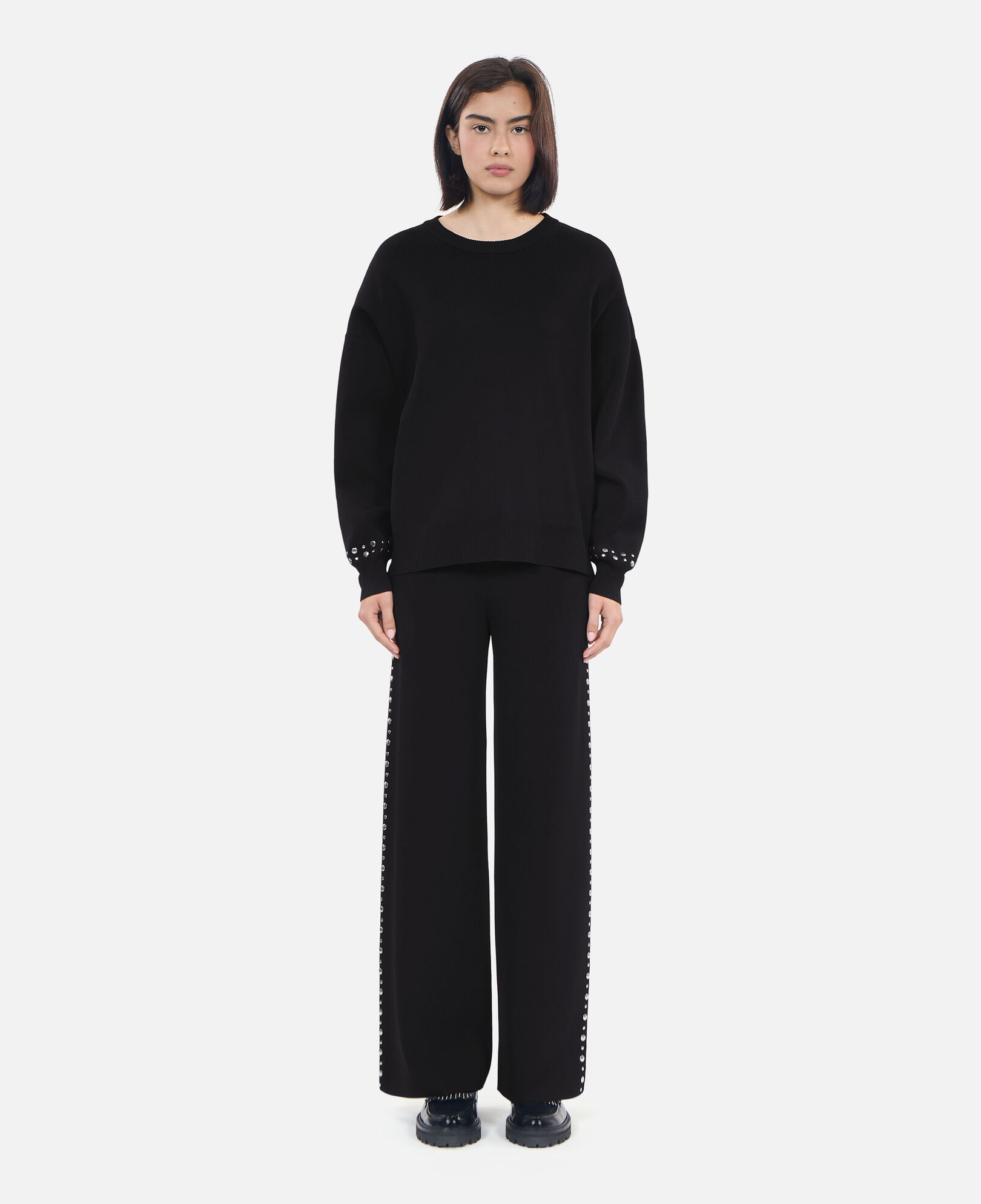 The Kooples FEMME BLACK sweatshirt noir avec studs
