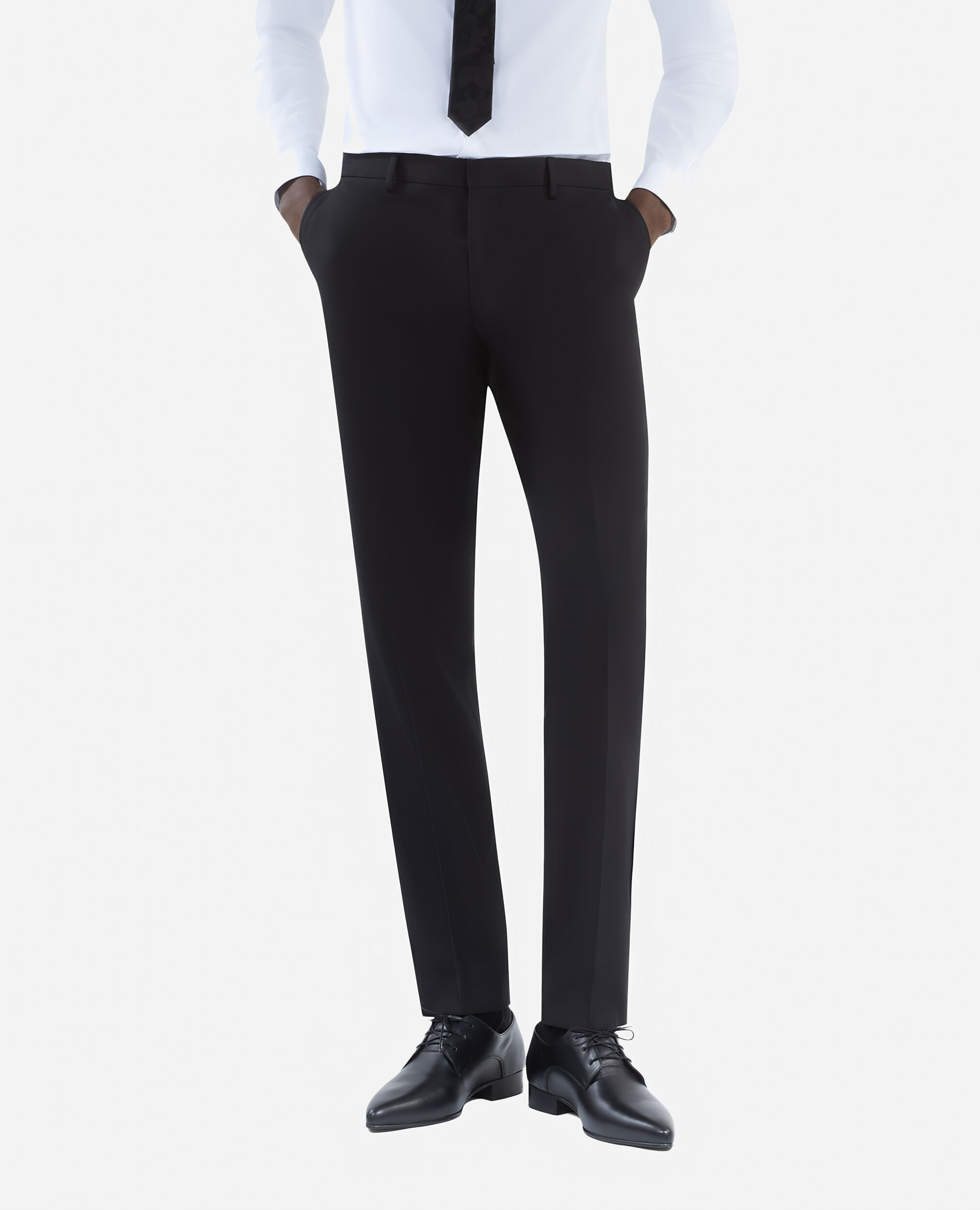 Black wool suit pants slim fit