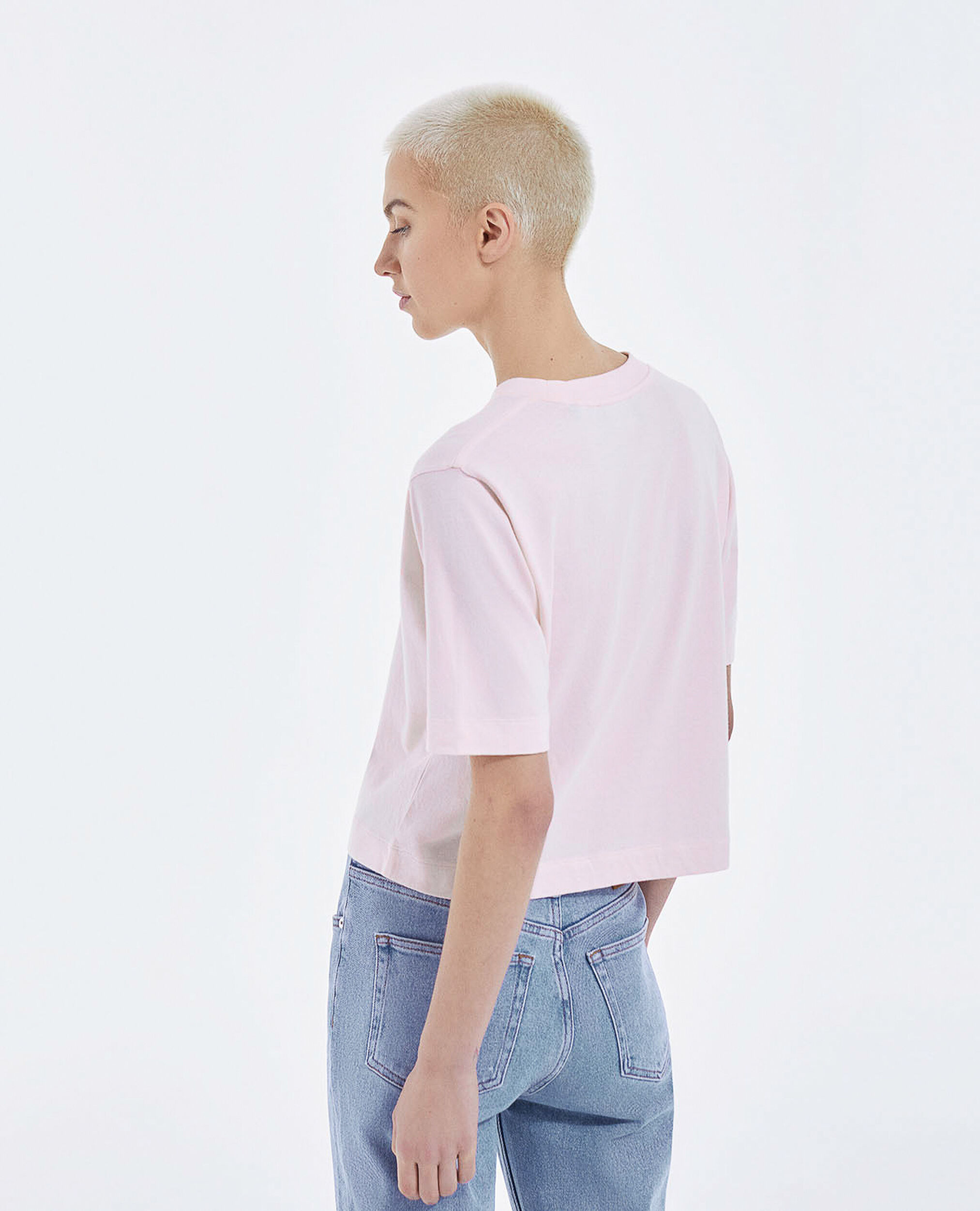 Pink cotton T-shirt with The Kooples logo, PINK, hi-res image number null